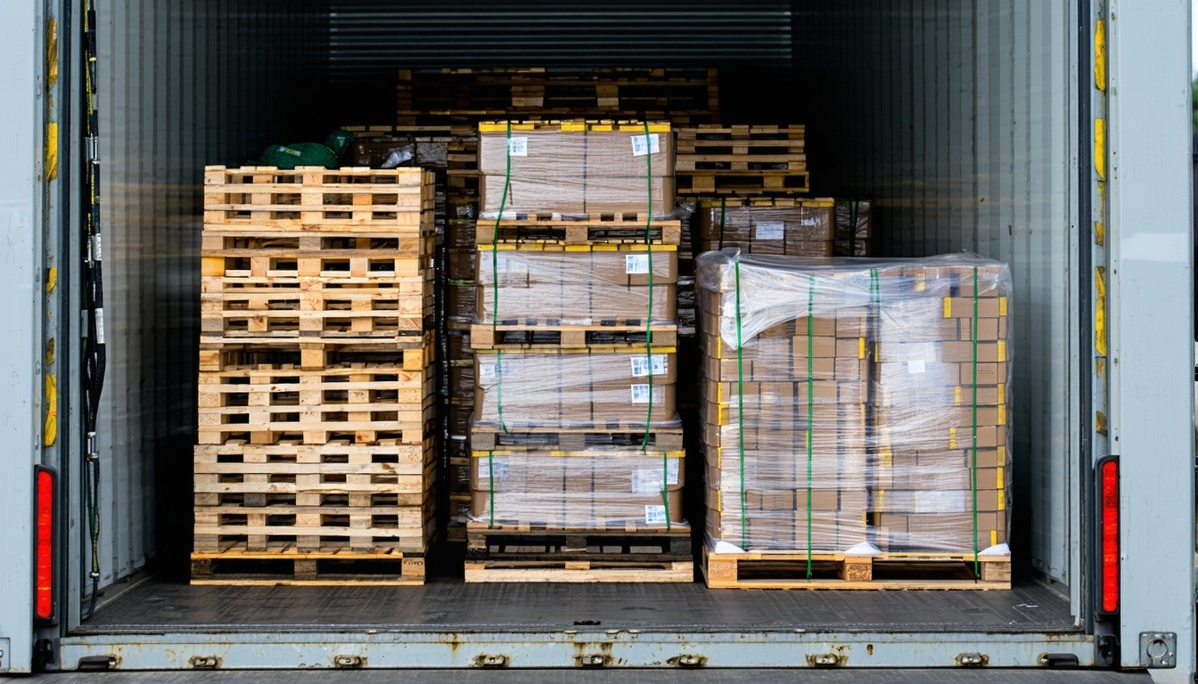 Pallet & Freight Shipping being loaded.